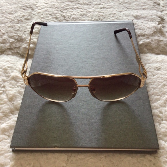 NYS Collection Mens Aviator Double Bridge Gold Metal Studded Frame Sunglasses - Picture 8 of 16